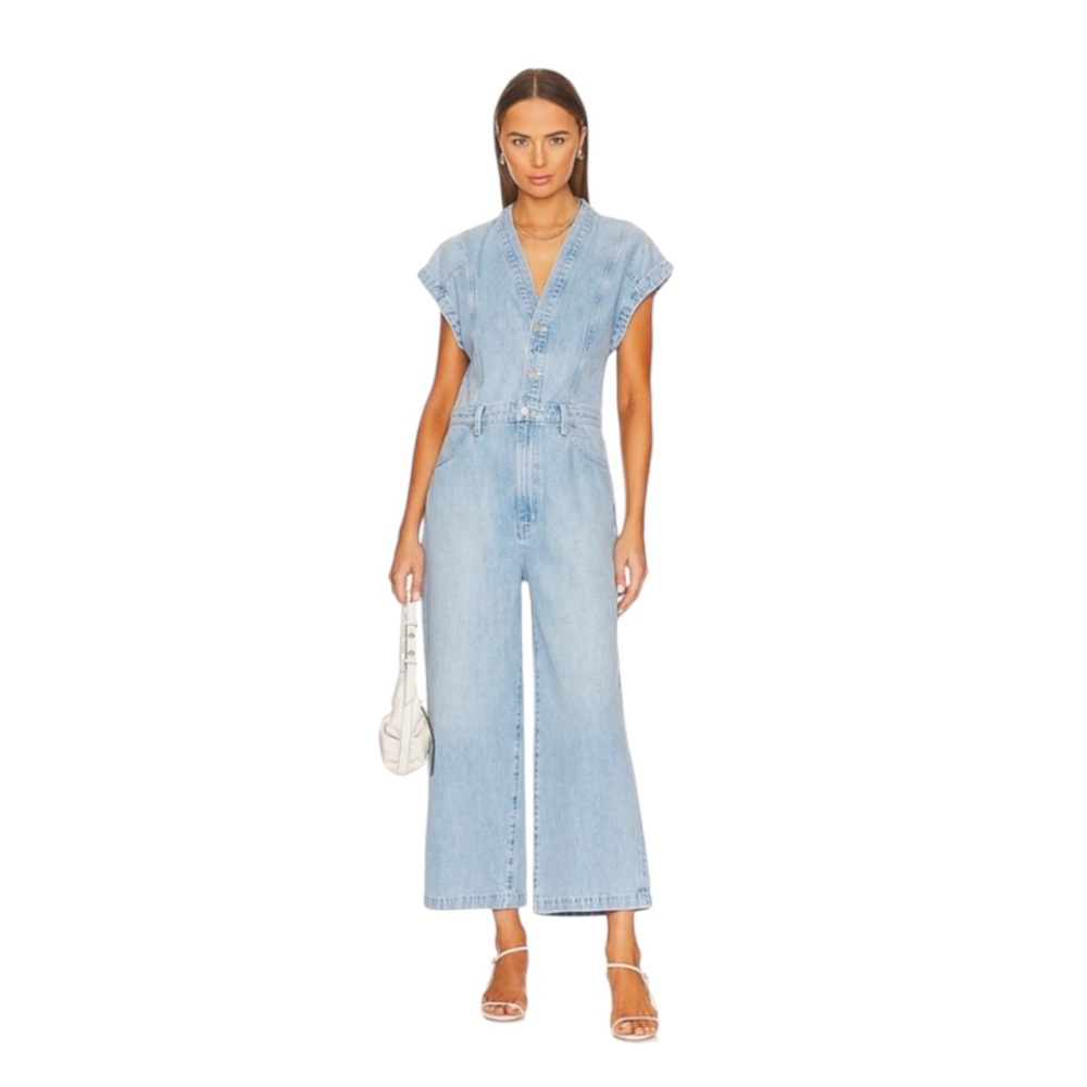 New Etica Celestine denim Jean jumpsuit size small.